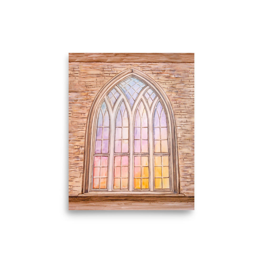 Felicity Church Window Watercolor 8x10" Print